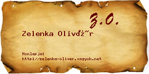 Zelenka Olivér névjegykártya